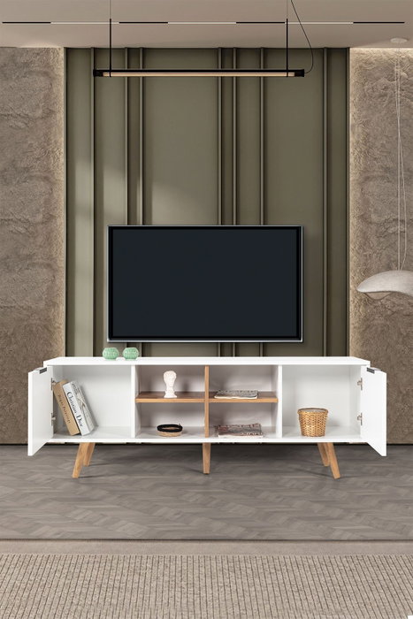 Hanah Home Sina 3618 Soporte para TV Blanco y Nogal Hanah Home Sina 3618 Soporte para TV Blanco y Nogal
